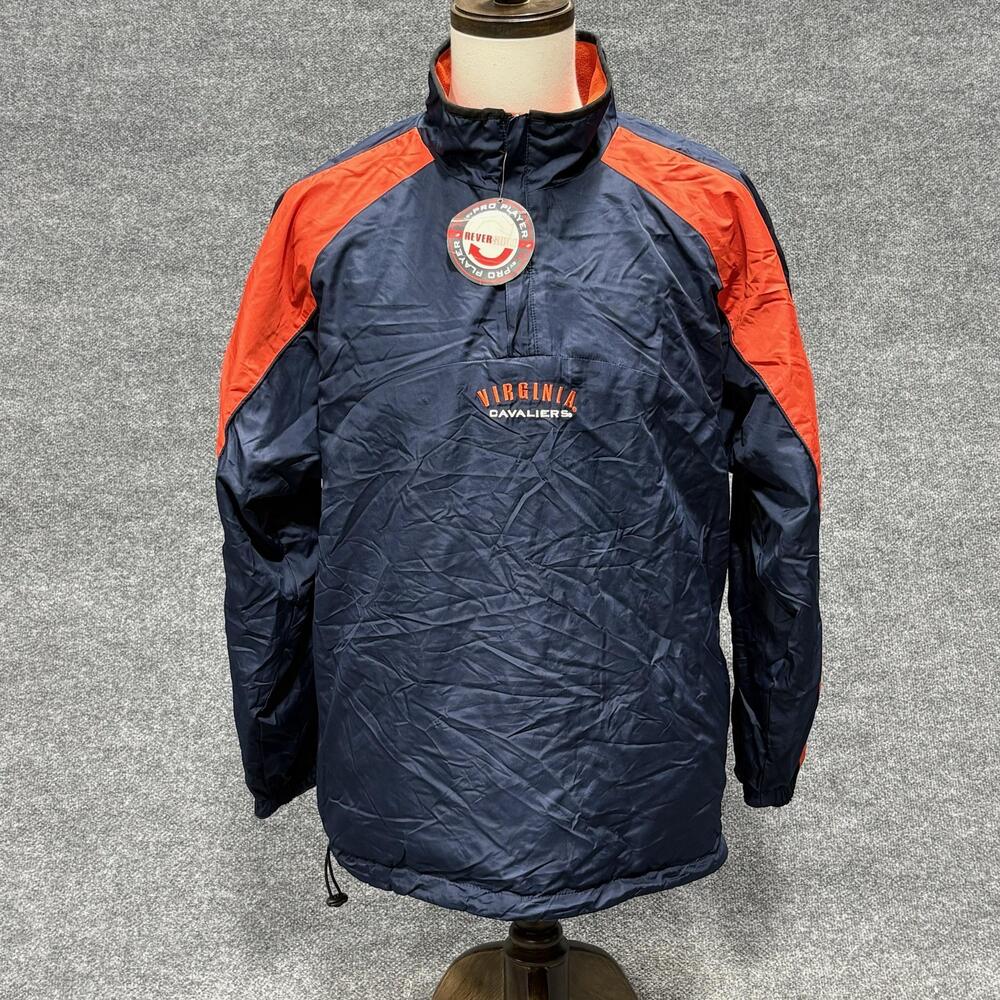 Virginia Cavaliers Jacket Mens Medium Navy NCAA Football Pro Player Reversible